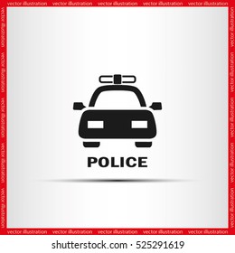 police car icon vector EPS 10, abstract sign flat design,  illustration modern isolated badge for website or app - stock info graphics