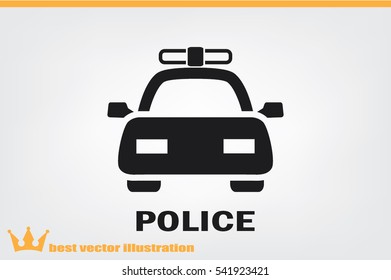 police car icon vector EPS 10, abstract sign flat design,  illustration modern isolated badge for website or app - stock info graphics