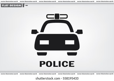 police car icon vector EPS 10, abstract sign flat design,  illustration modern isolated badge for website or app - stock info graphics 