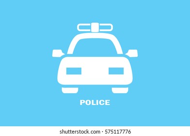police car icon vector EPS 10, abstract sign flat design,  illustration modern isolated badge for website or app - stock info graphics 
