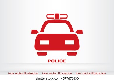 police car icon vector EPS 10, abstract sign flat design,  illustration modern isolated badge for website or app - stock info graphics 