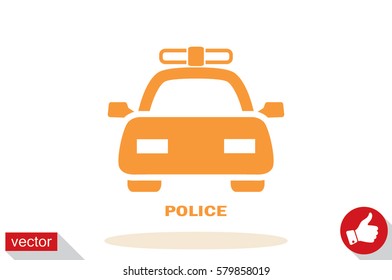 police car icon vector EPS 10, abstract sign flat design,  illustration modern isolated badge for website or app - stock info graphics.