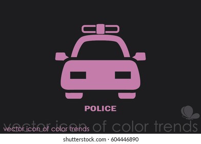 police car icon vector EPS 10, abstract sign flat design,  illustration modern isolated badge for website or app - stock info graphics.