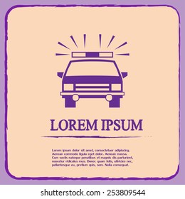 Police car icon vector eps10 illustration 