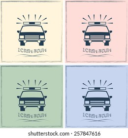 Police car icon vector eps10 illustration 