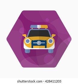 Police car icon, Vector flat long shadow design. EPS10