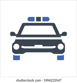Police car icon, Vector graphics
