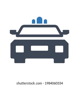 Police car icon (vector graphics)