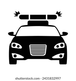 Police Car Icon, Vector Graphics Illustrations 