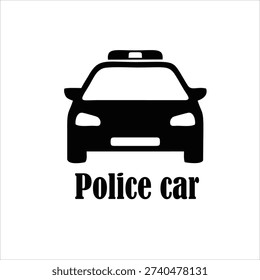 Police Car Icon Vector Illustration Isolated on White Background