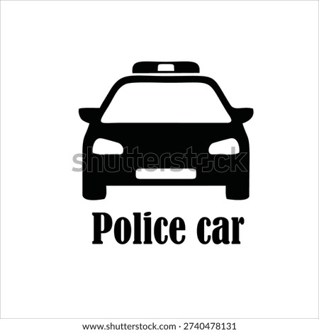 Police Car Icon Vector Illustration Isolated on White Background