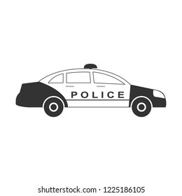 Police car icon. Vector illustrations. Flat design.