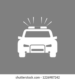 Police car icon. Vector illustrations. Flat design.