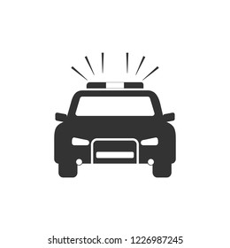 Police car icon. Vector illustrations. Flat design.