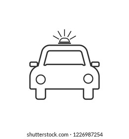 Police car icon. Vector illustrations. Flat design.