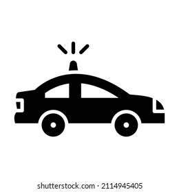 Polizeiautosymbol, Vektorbild. Kann auch für Web-Apps, mobile Apps und Printmedien verwendet werden.