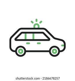 Polizeiautosymbol, Vektorbild. Kann auch für Fahrzeuge verwendet werden. Geeignet für mobile Apps, Web-Apps und Printmedien.