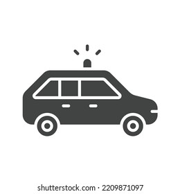 Police Car icon vector image. Can also be used for Vehicles. Suitable for mobile apps, web apps and print media.