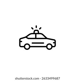 Police car icon Vector	. in line style design on white background. vector illustration