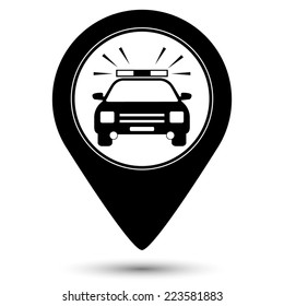 Police Car icon - vector map pointer