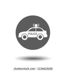 Police car icon. Vector symbol. Police car illustration