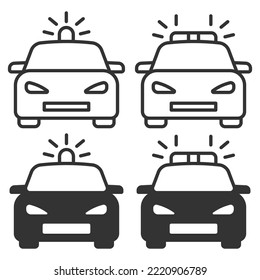 Police car icon. police vehicles icon. Vector illustration. Eps 10.