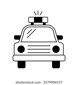 Police Car icon with white background vector stock illustration