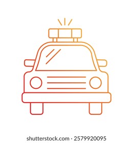 Police Car icon with white background vector stock illustration