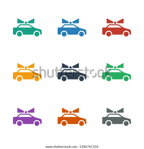 police car icon white background. Editable filled\
police car icon from airport. Trendy police car icon for web and\
mobile.