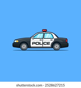 Police Car Illustration Cartoon Style