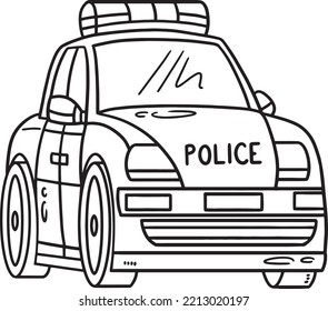 Police Car Isolated Coloring Page Kids Stock Vector (Royalty Free ...