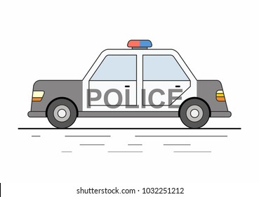 police car isolated on white background