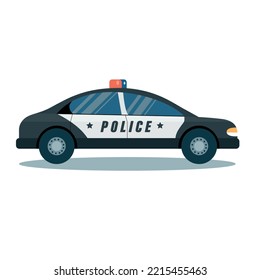 Police car isolated on white vector emergency car illustration
