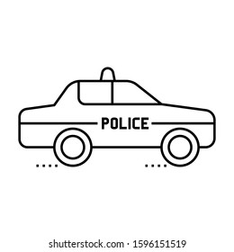 Police Car Isolated Outline Vector Icon Stock Vector (Royalty Free ...