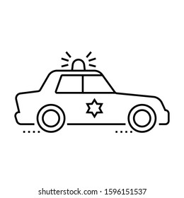 Police car isolated outline vector icon