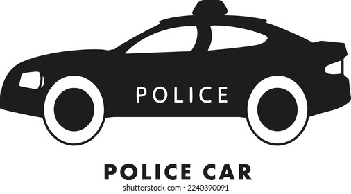 Plantilla de vector aislado de coche de policía Silhouettes