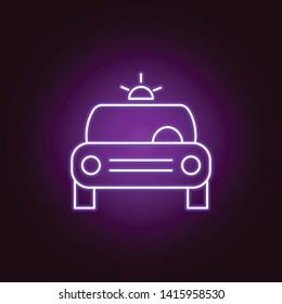 police car light outline icon in neon style. Elements of car repair illustration in neon style icon. Signs and symbols can be used for web, logo, mobile app, UI, UX