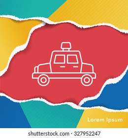 police car line icon