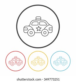 police car line icon