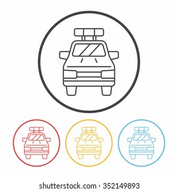 police car line icon