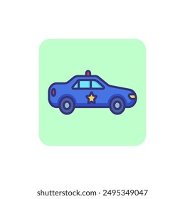 Police car line icon. Patrol vehicle, cops, emergency. Justice concept. Can be used for topics like accident, crime, security patrolling