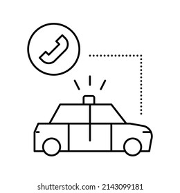 police car line icon vector. police car sign. isolated contour symbol black illustration