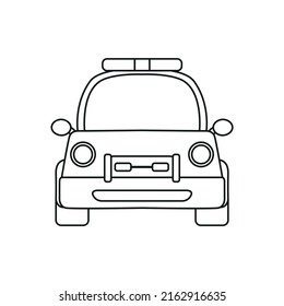 Police car line icon vector