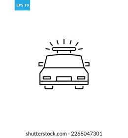 Icono de línea de coche de policía Ilustración del vector