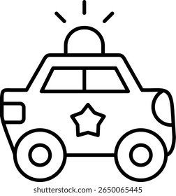 Police Car Line vector Icon Design