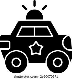 Police Car Line vector Icon Design