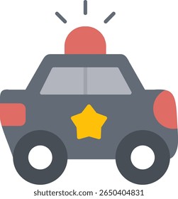 Police Car Line vector Icon Design