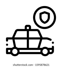 Police Car Machine Icon Vector. Outline Police Car Machine Sign. Isolated Contour Symbol Illustration