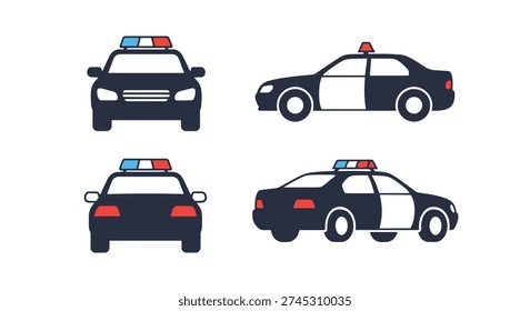 Ilustración de color elegante suave del modelo del coche de policía