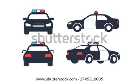 Police Car Model soft elegant color illustration